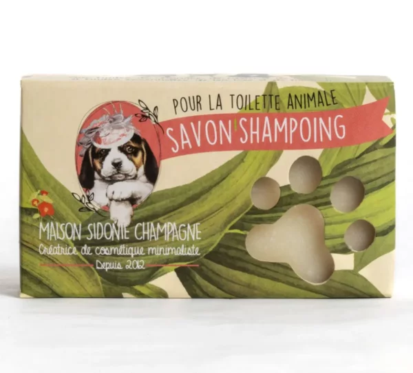Savon anti-parasitaire et désodorisant pour la toilette animal.